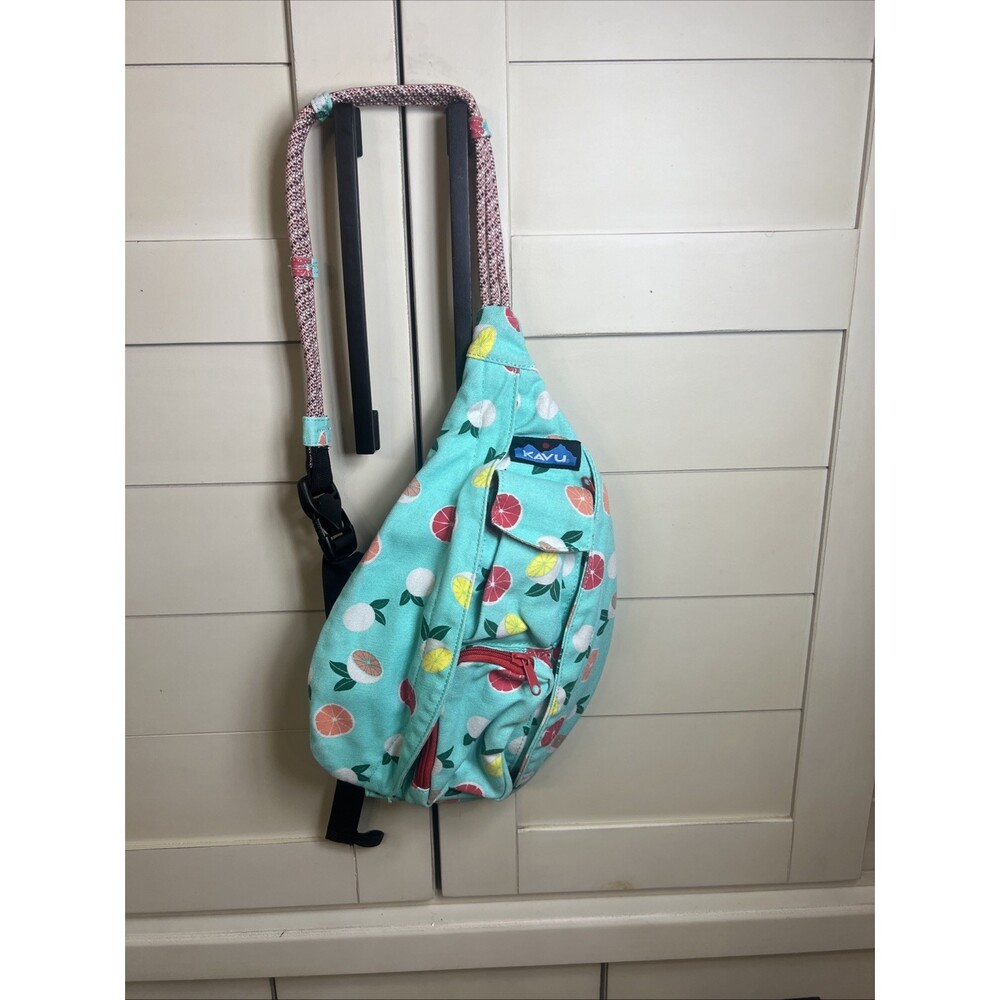 KAVU Crossbody Rope Sling Bag Backpack Fruit Hiking Camping Preowned